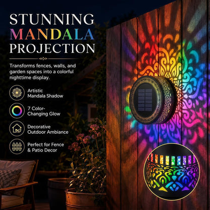 Solar Mandala Projector Outdoor Lights