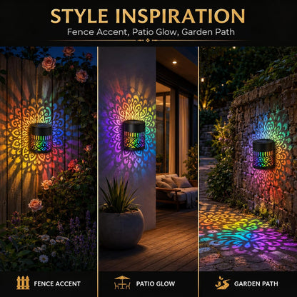 Solar Mandala Projector Outdoor Lights